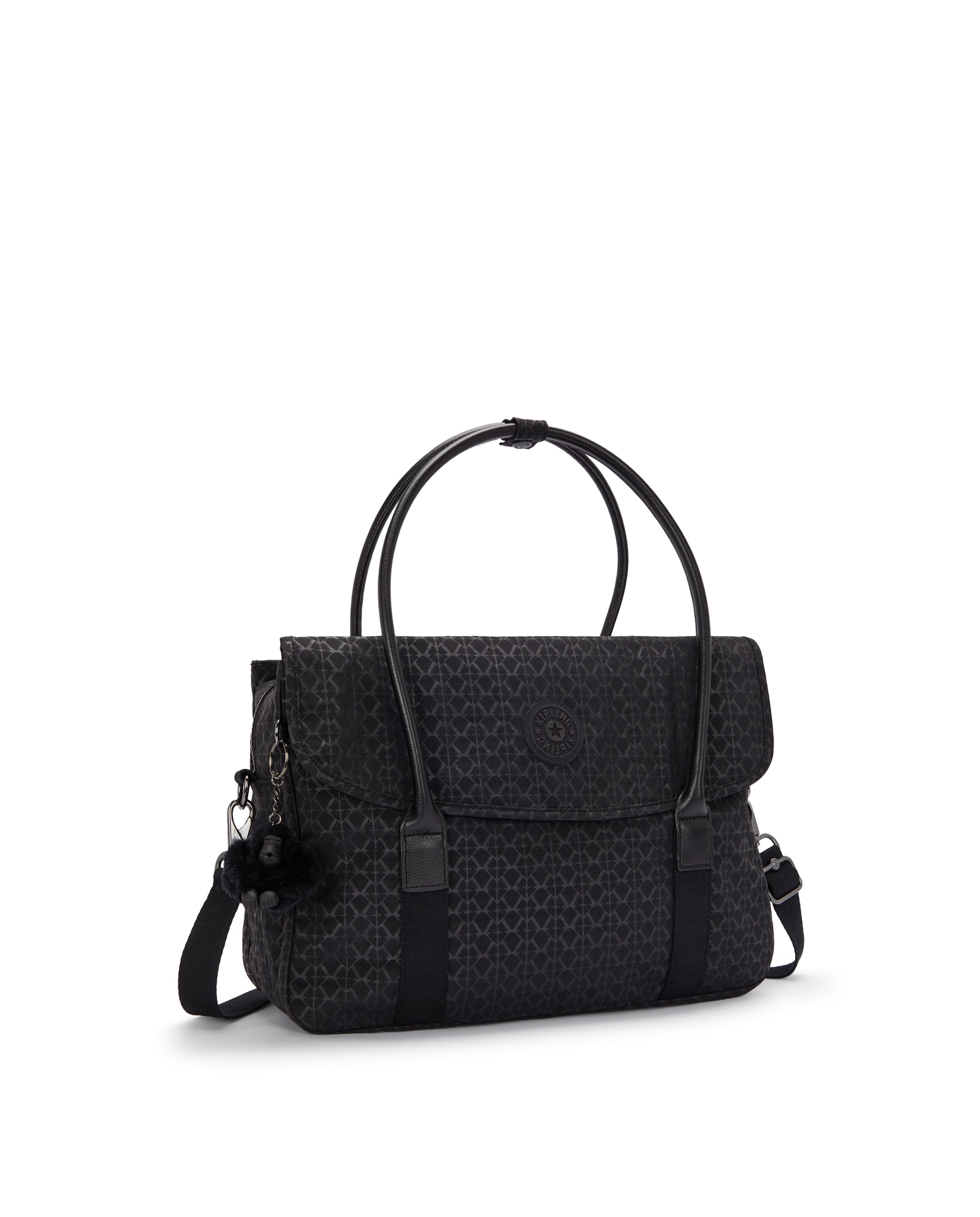 Bolso portadocumentos pequeño con compartimento para portátil - Kipling - Negro mate Negro mate-4