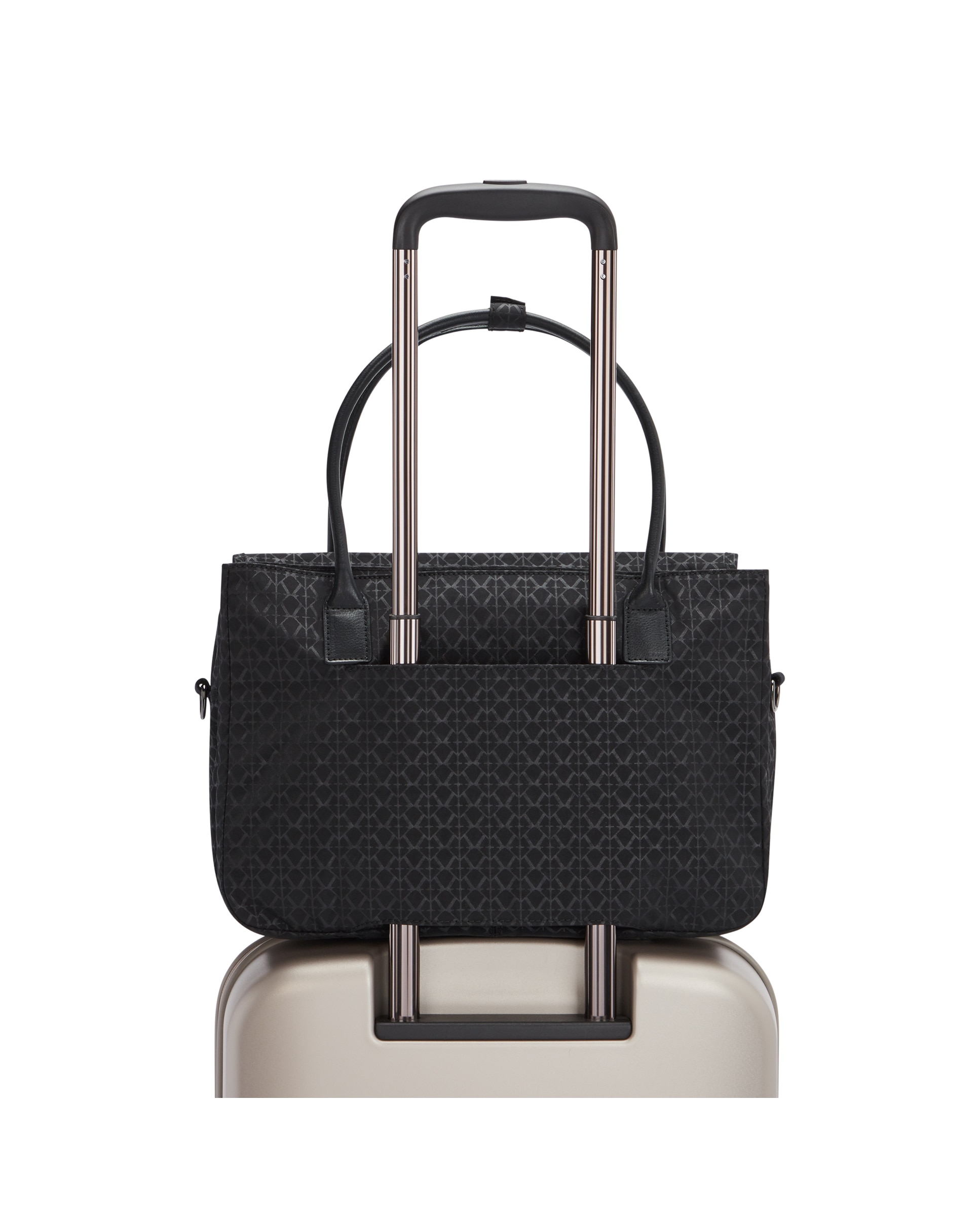 Bolso portadocumentos pequeño con compartimento para portátil - Kipling - Negro mate Negro mate-7