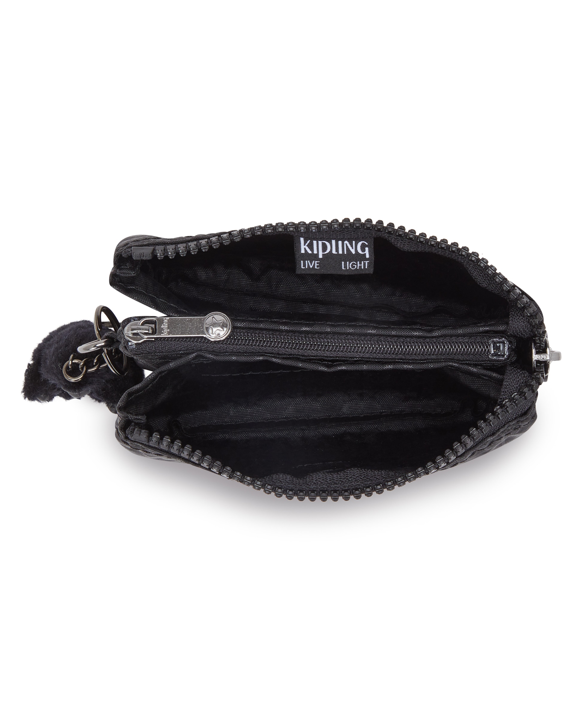 Monedero de mujer pequeño multiusos con cremallera y llavero - Kipling - Negro mate Negro mate-2