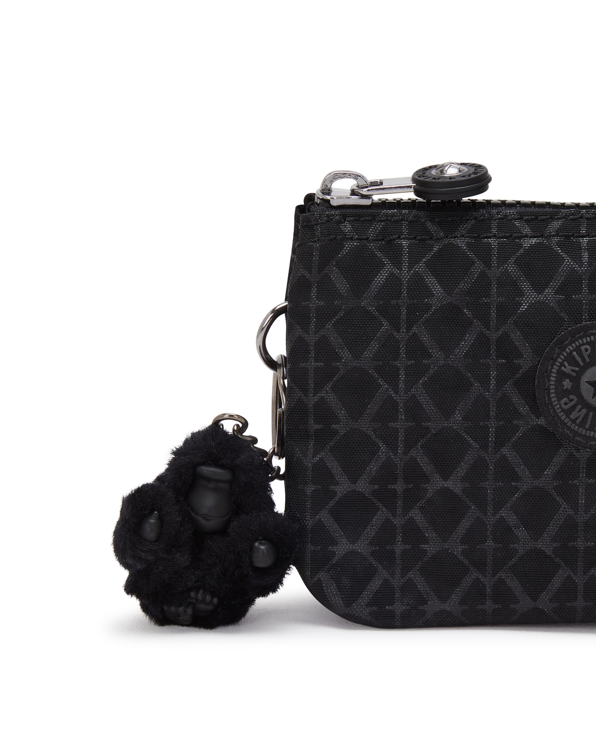Monedero de mujer pequeño multiusos con cremallera y llavero - Kipling - Negro mate Negro mate-5