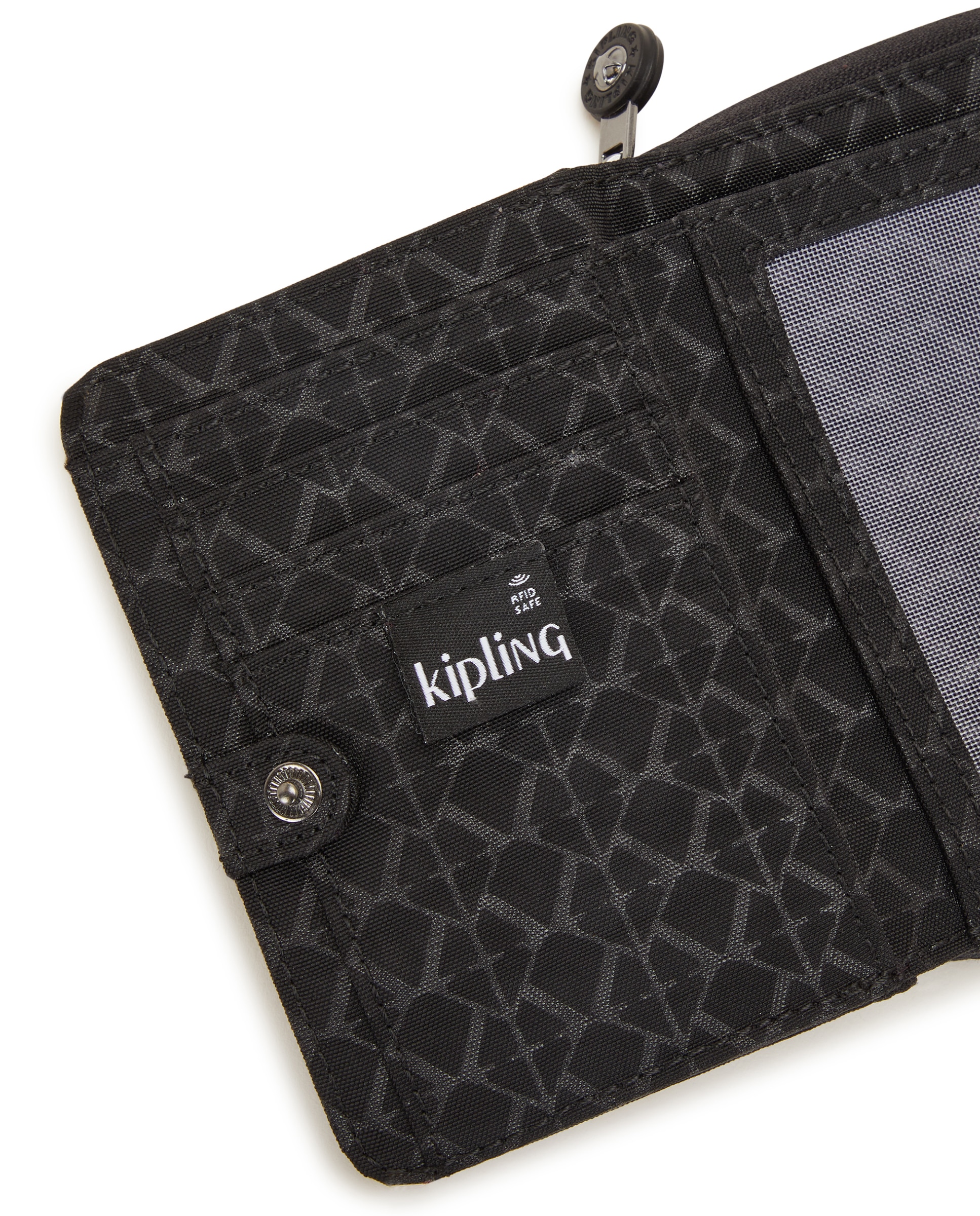 Cartera de mujer mediana rfid con cremallera - Kipling - Negro mate Negro mate-5