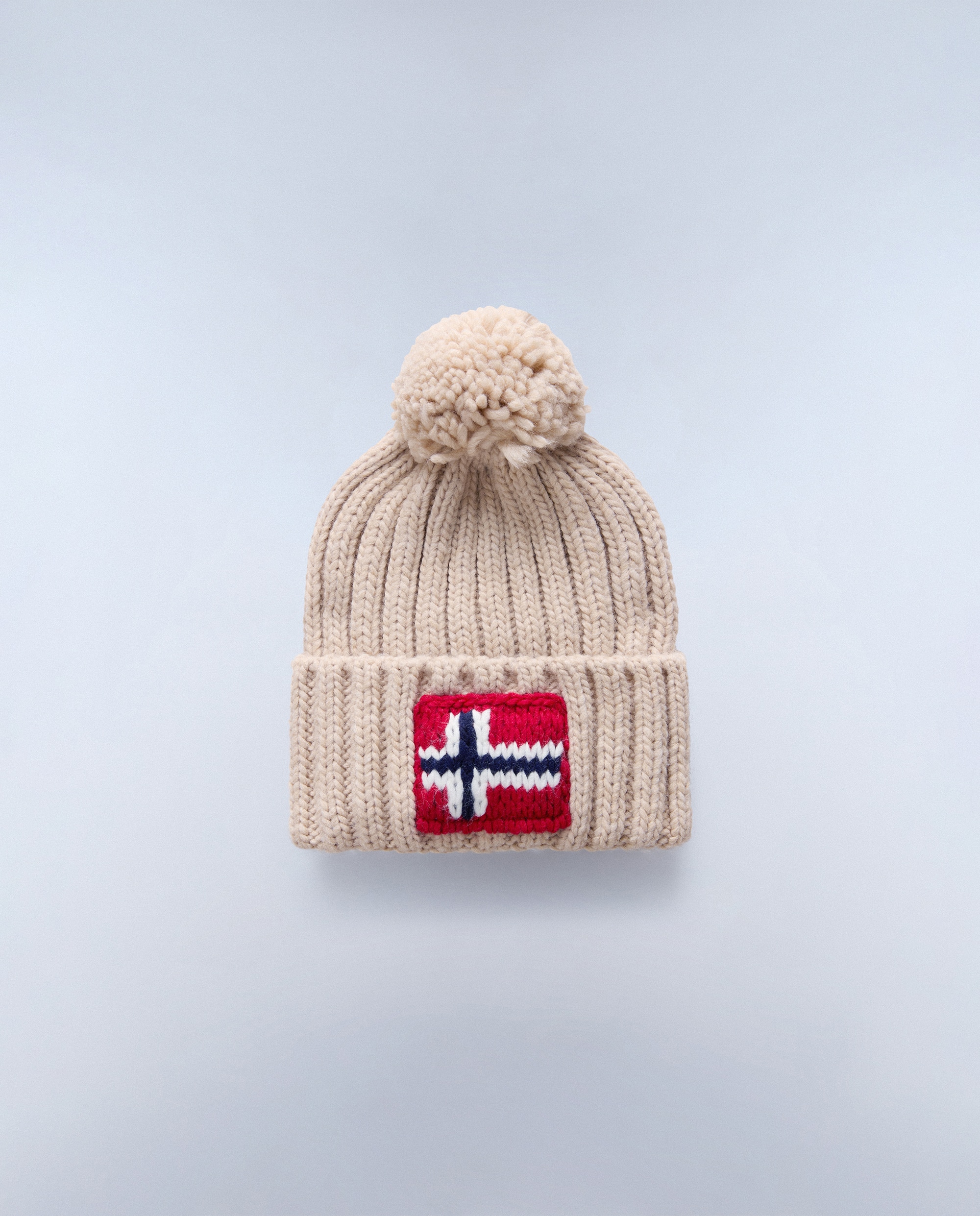 Gorro unisex semiury 5 con logo frontal - Napapijri - Beige Beige-3