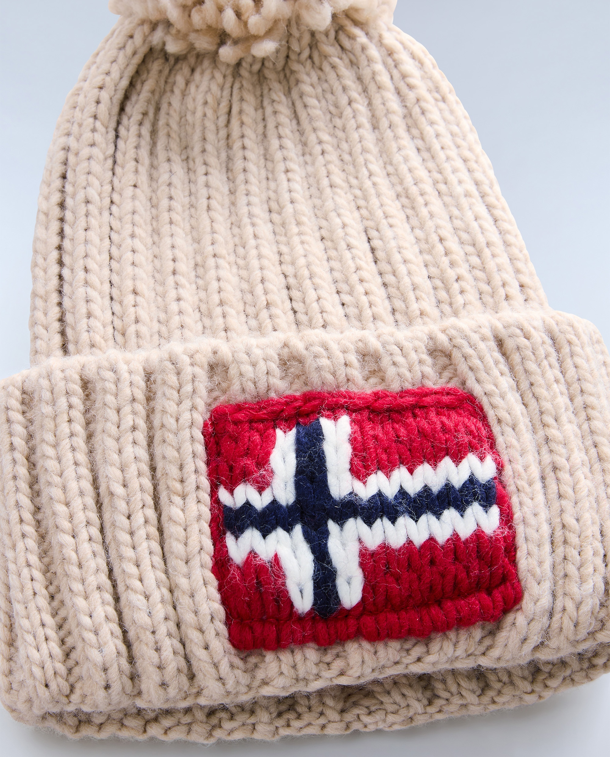 Gorro unisex semiury 5 con logo frontal - Napapijri - Beige Beige-5