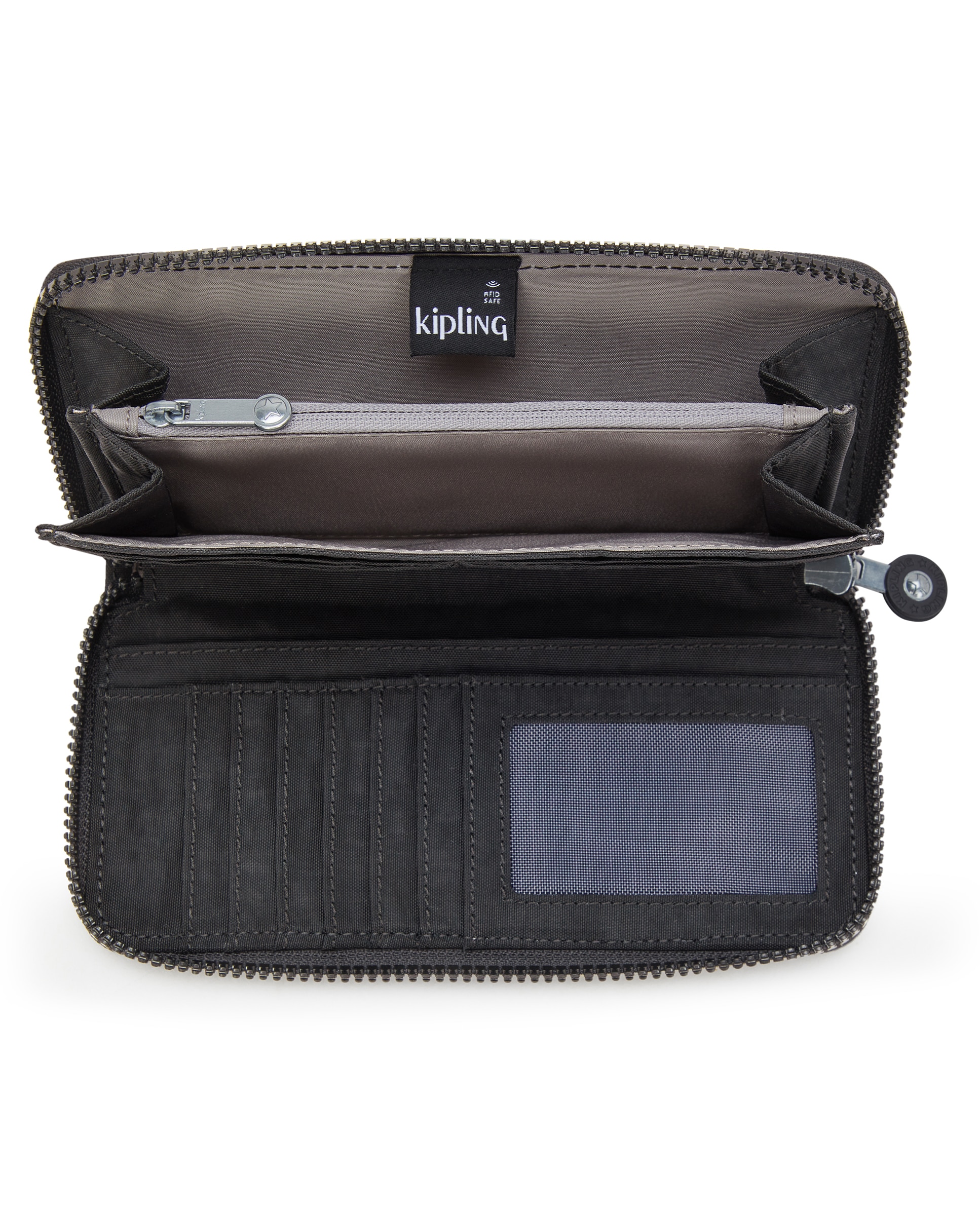 Cartera de mujer grande con cremallera y ranuras para tarjetas - Kipling - Negro Negro-3