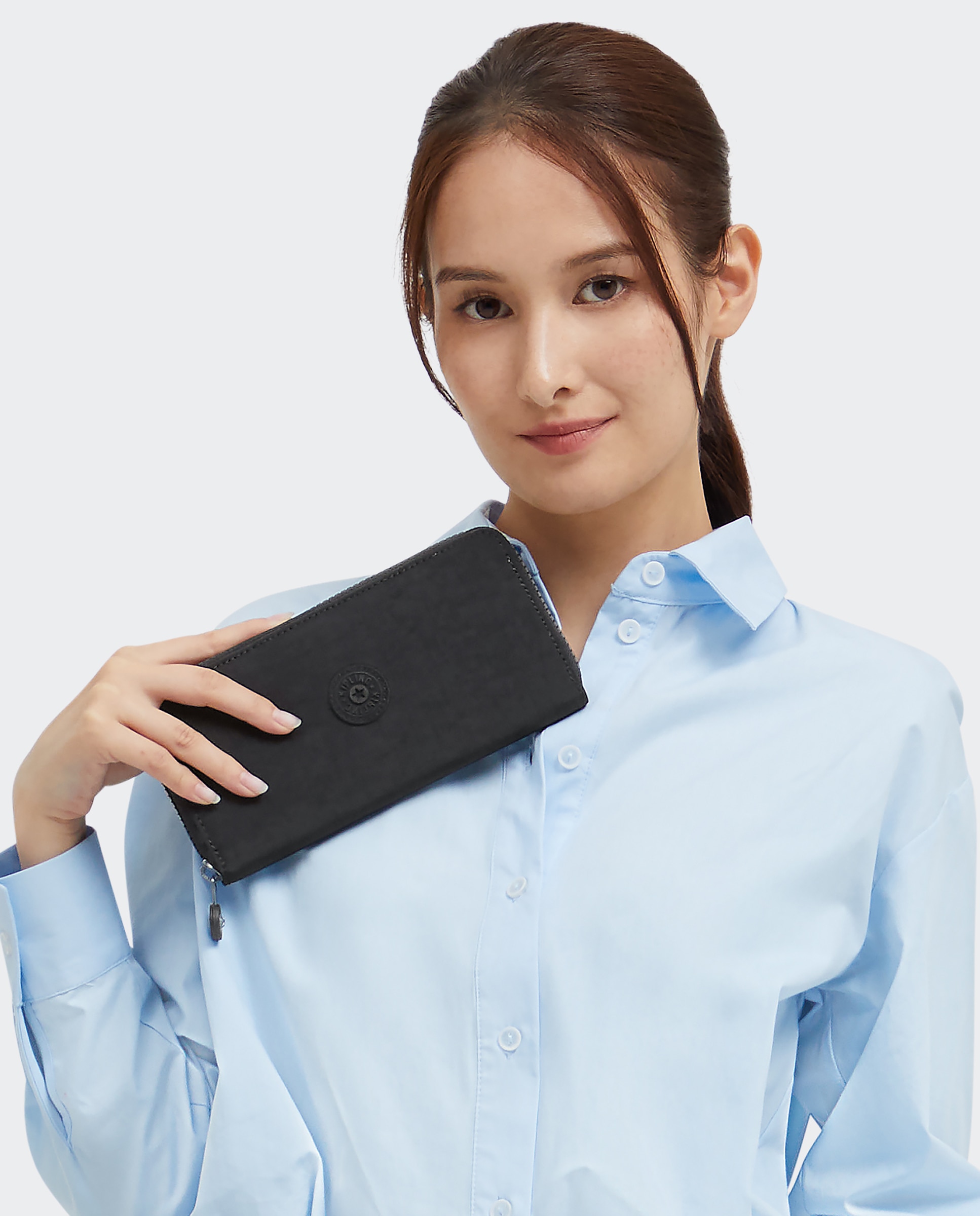 Cartera de mujer grande con cremallera y ranuras para tarjetas - Kipling - Negro Negro-2
