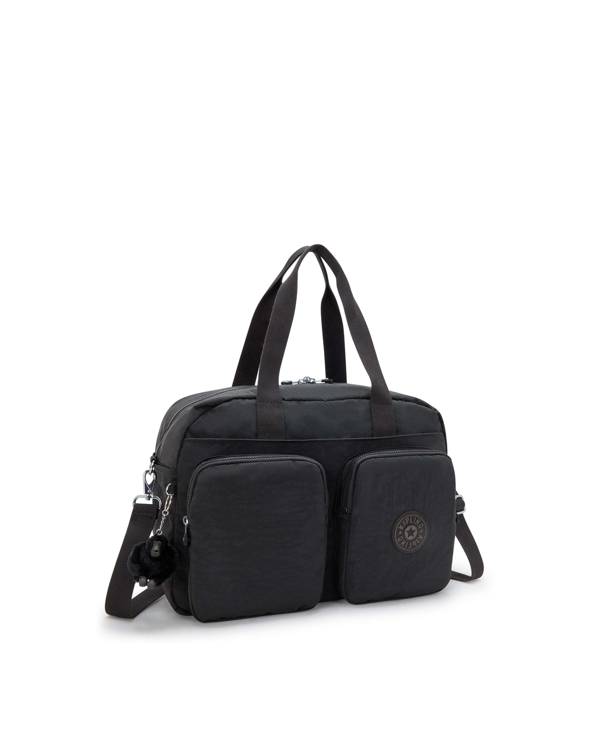 Bolso de hombro mediano con bolsillos de cremallera y compartimento para portátil - Kipling - Negro Negro-3