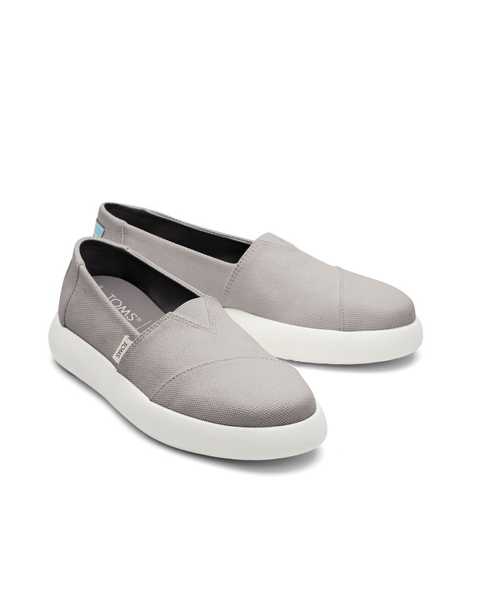 Alpargatas planas de mujer toms de lona - Gris Gris-3