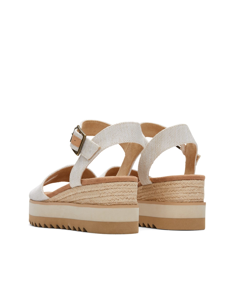 Sandalias de cuñade mujer diana de lona y hebilla - Toms - Blanco Blanco-3
