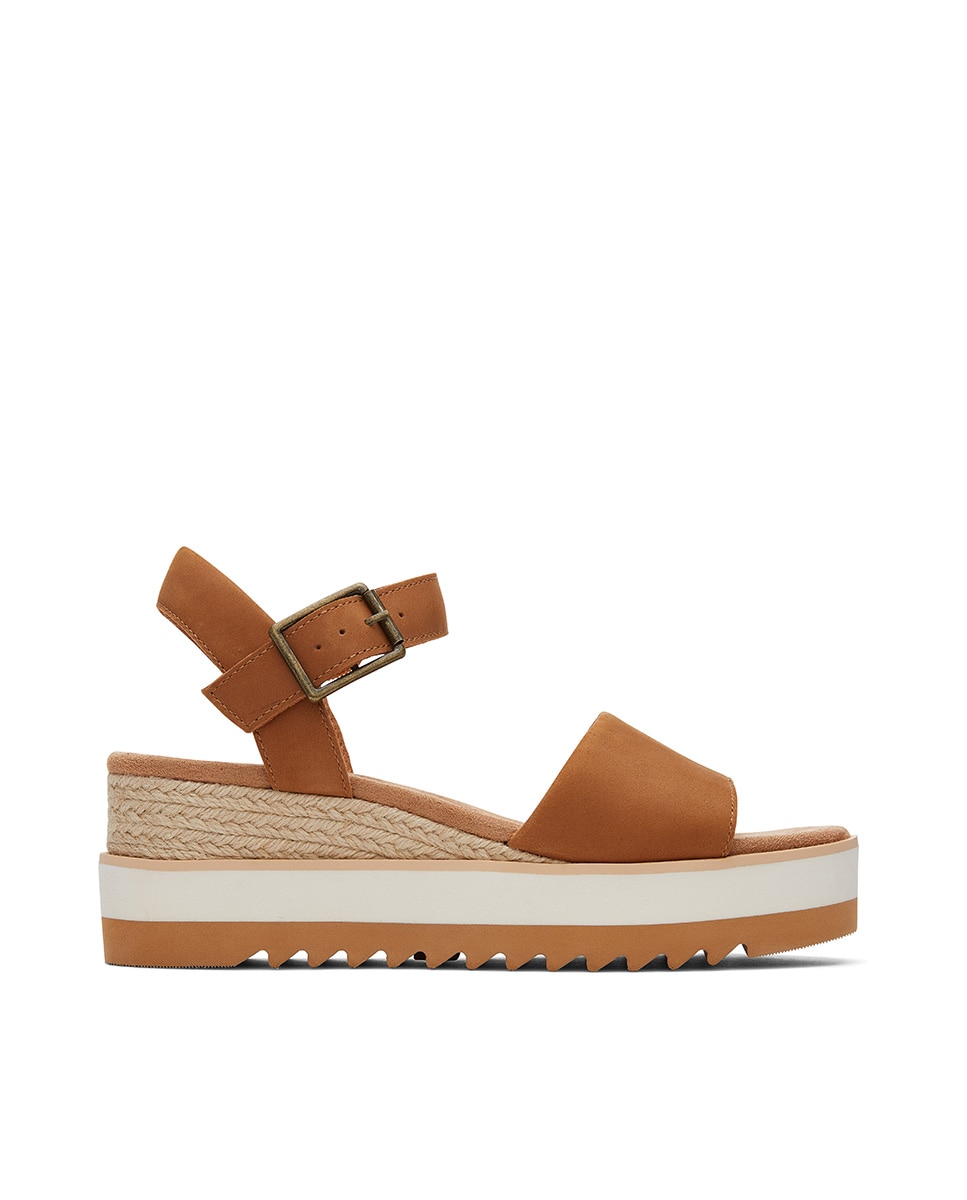 Sandalias de cuña de mujer diana de piel y hebilla - Toms - Marrón Marrón-1