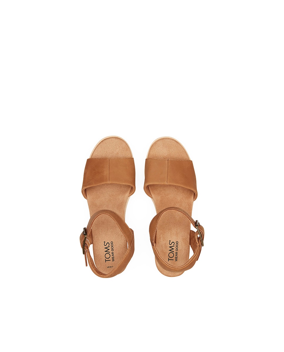 Sandalias de cuña de mujer diana de piel y hebilla - Toms - Marrón Marrón-2