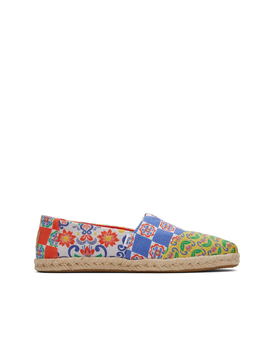Toms - Alpargatas planas de mujer Rope de lona estampadas.