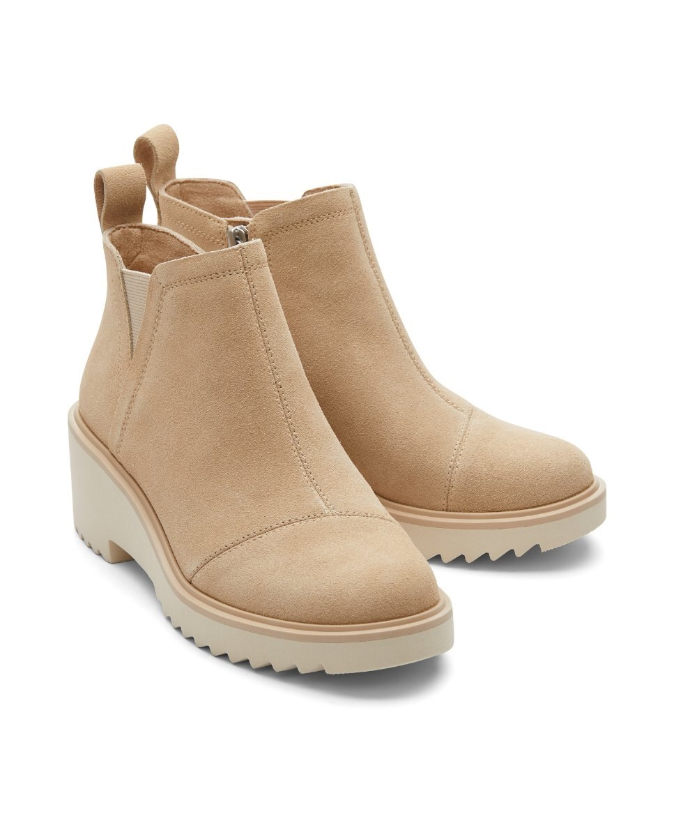 Botines suela track de mujer mau de piel - Toms - Beige Beige-3