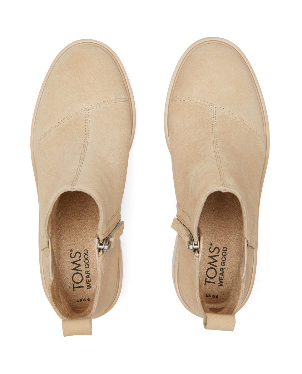 Botines suela track de mujer mau de piel - Toms - Beige Beige-2