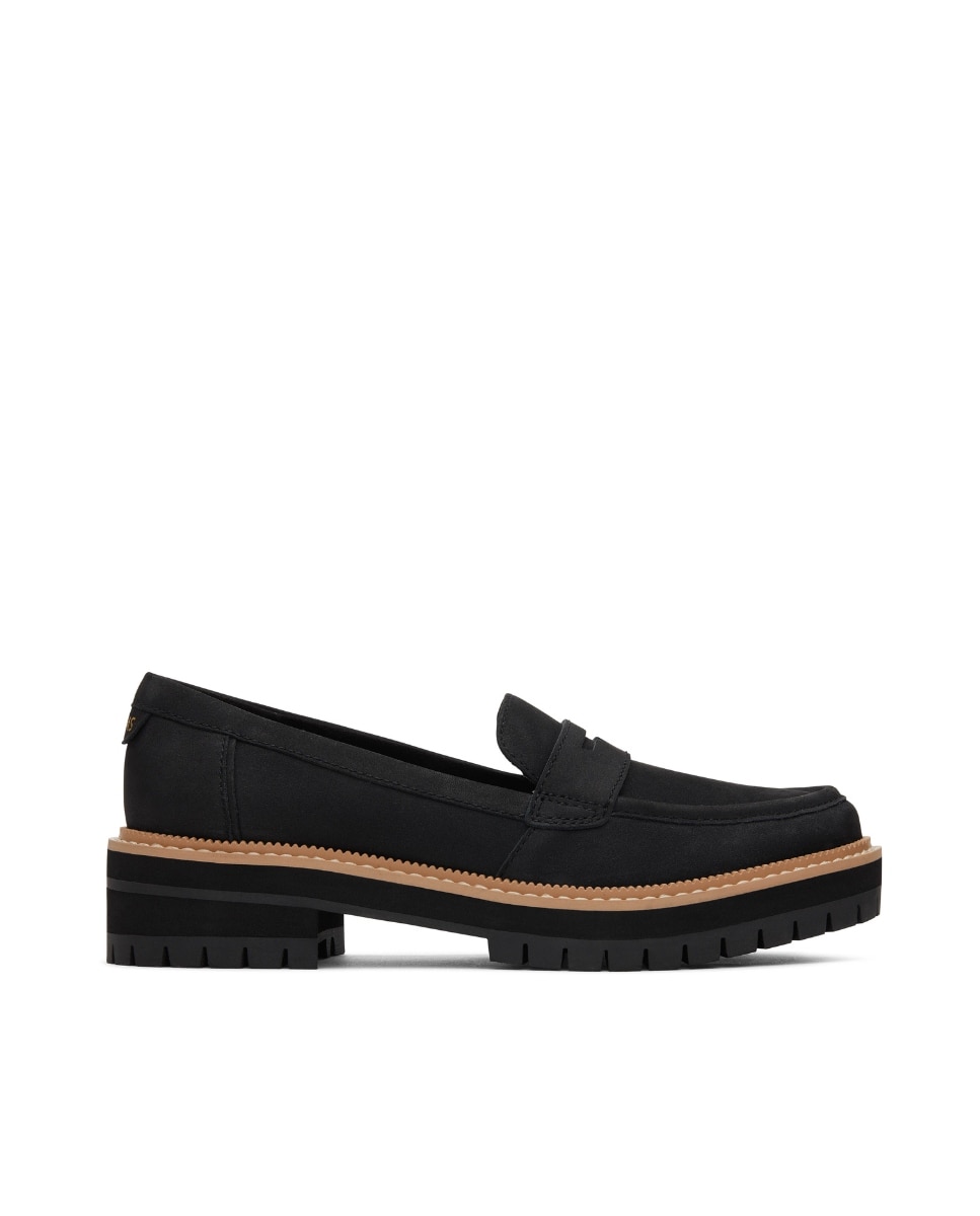 Mocasines con tacón de mujer cara de piel - Toms - Negro Negro-1