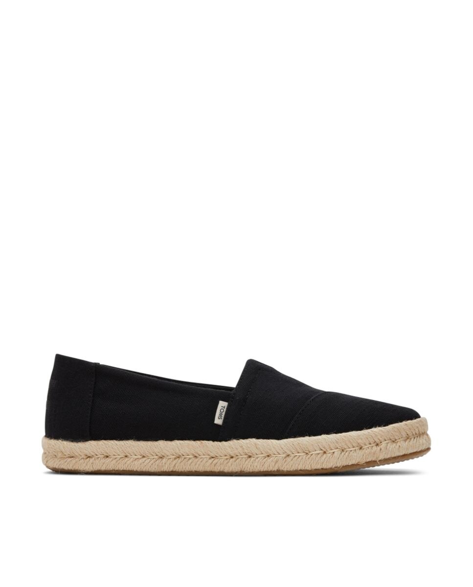 Alpargatas planas de mujer rope 2 toms en lona - Negro Negro-1