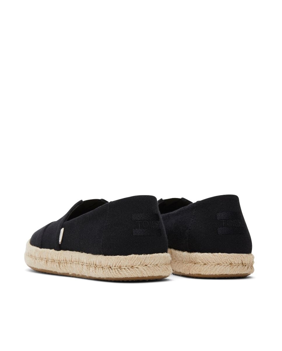 Alpargatas planas de mujer rope 2 toms en lona - Negro Negro-2