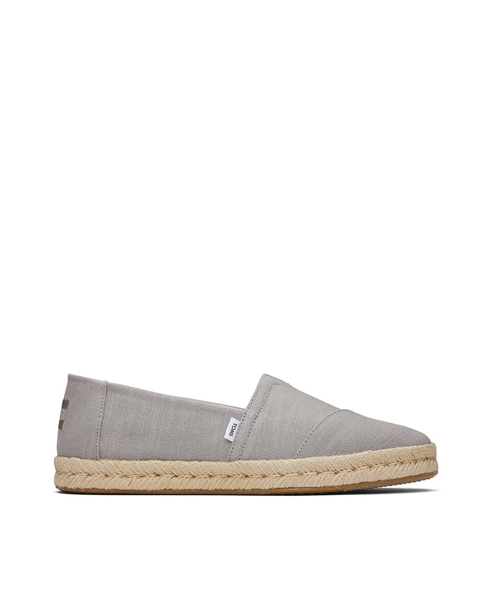 Alpargatas planas de mujer rope 2 toms en lona - Gris Gris-1