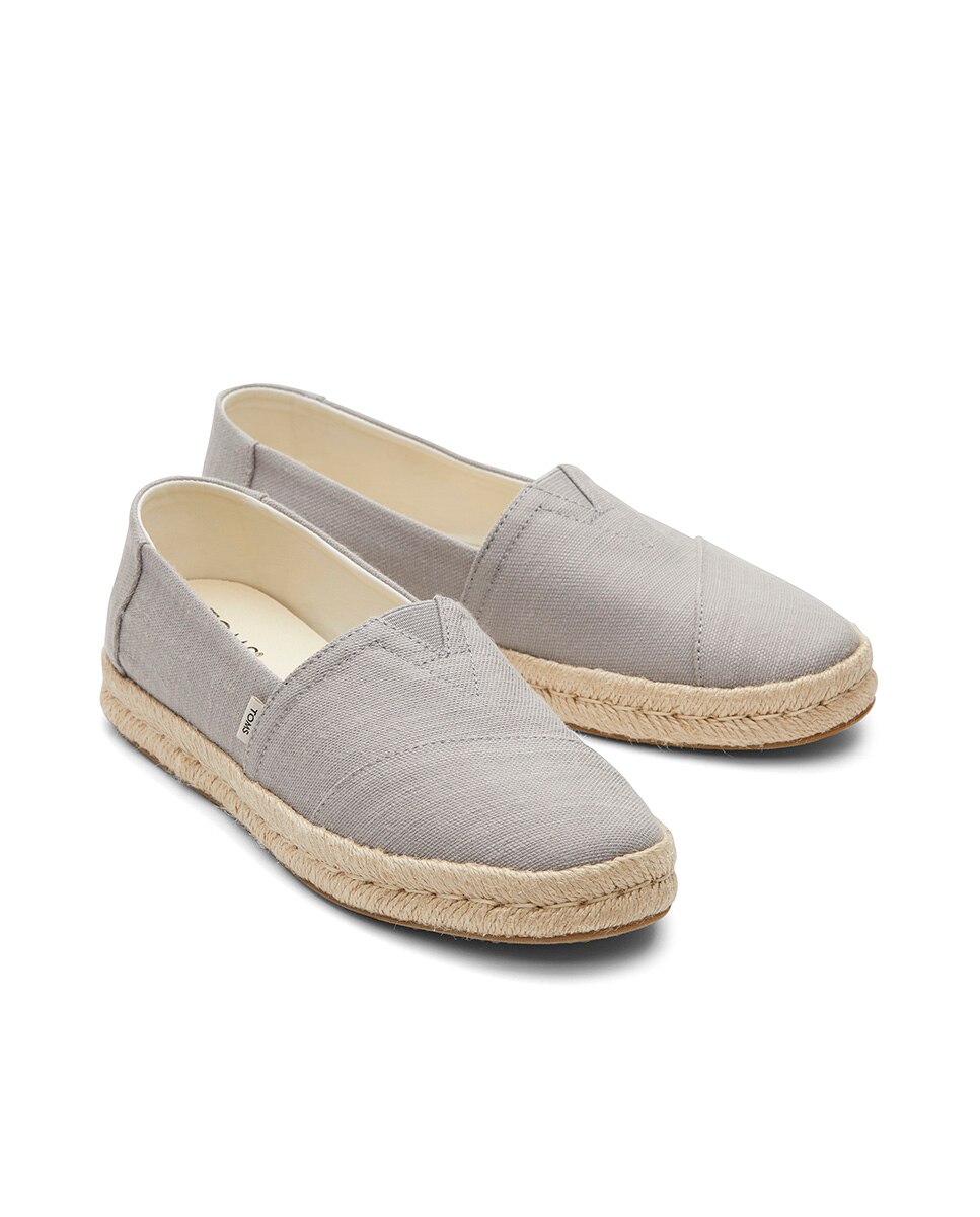 Alpargatas planas de mujer rope 2 toms en lona - Gris Gris-3