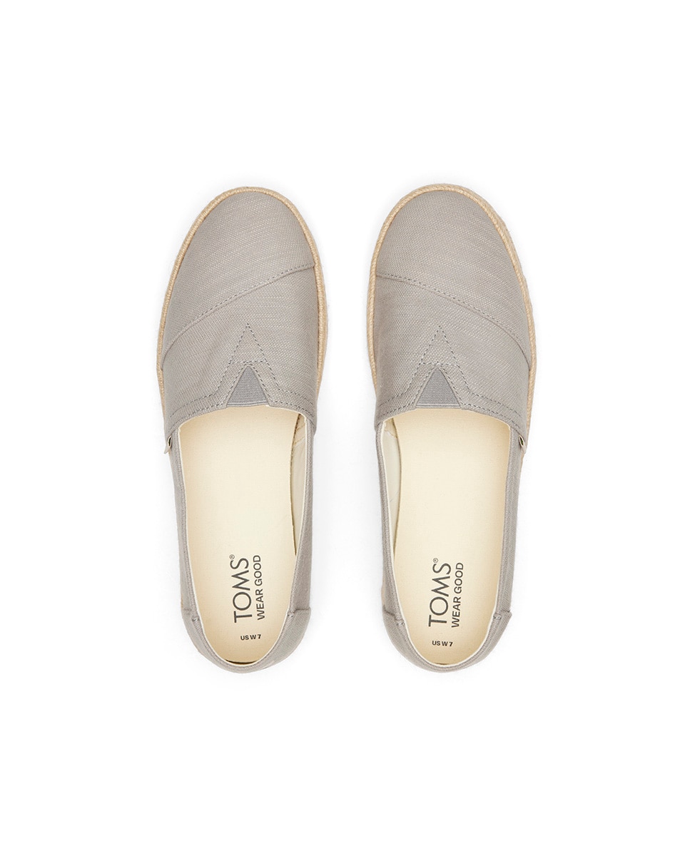 Alpargatas planas de mujer rope 2 toms en lona - Gris Gris-2