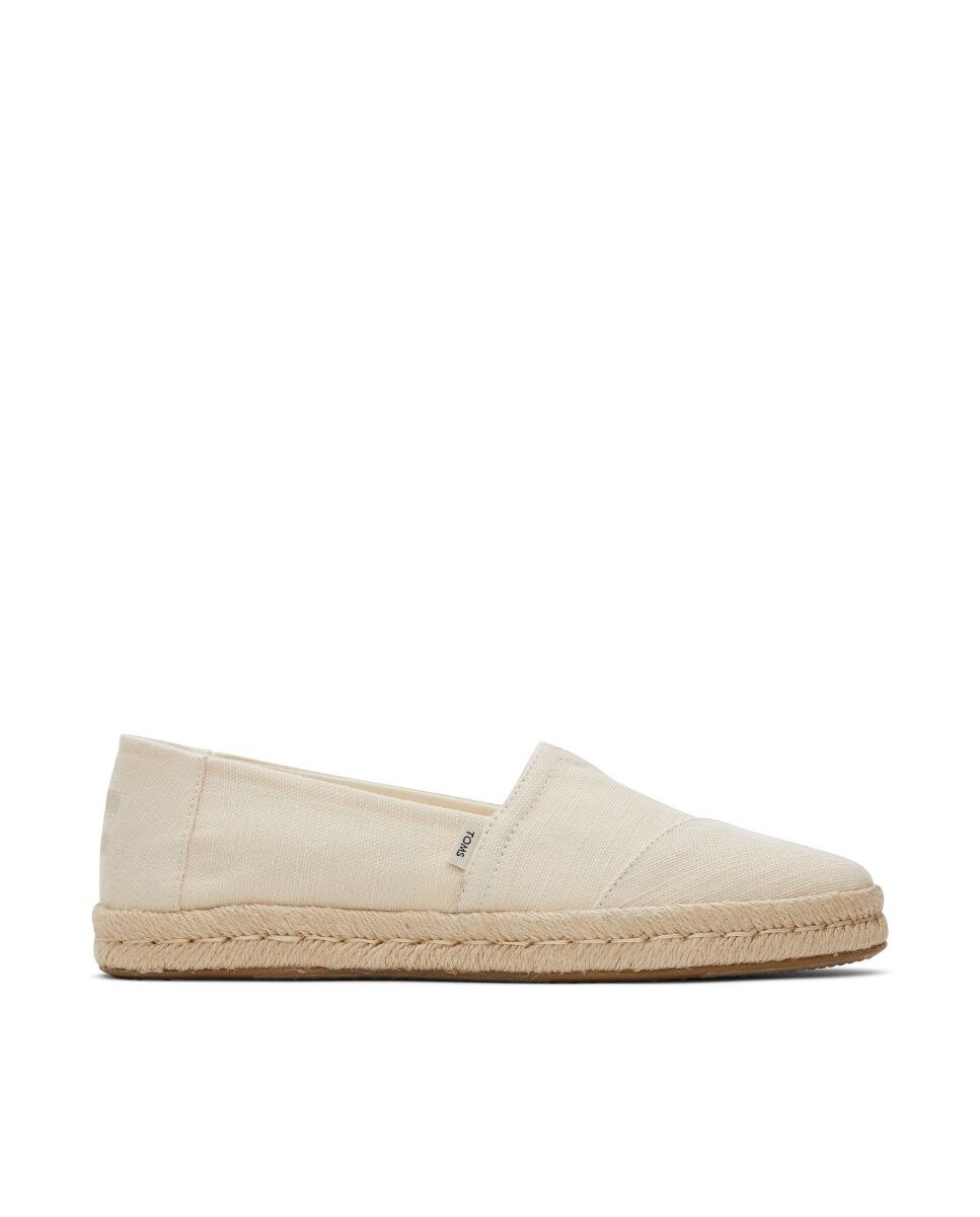 Alpargatas planas de mujer rope 2 toms en lona - Blanco Blanco-1
