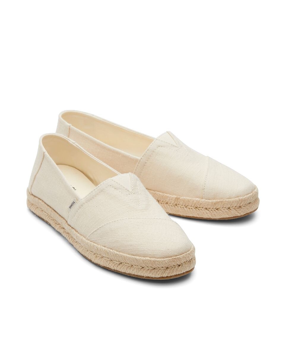 Alpargatas planas de mujer rope 2 toms en lona - Blanco Blanco-2