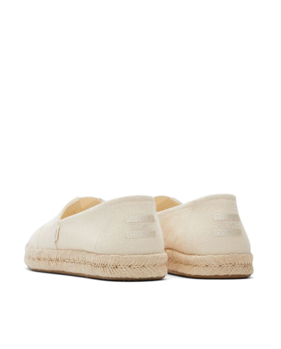 Alpargatas planas de mujer rope 2 toms en lona - Blanco Blanco-3