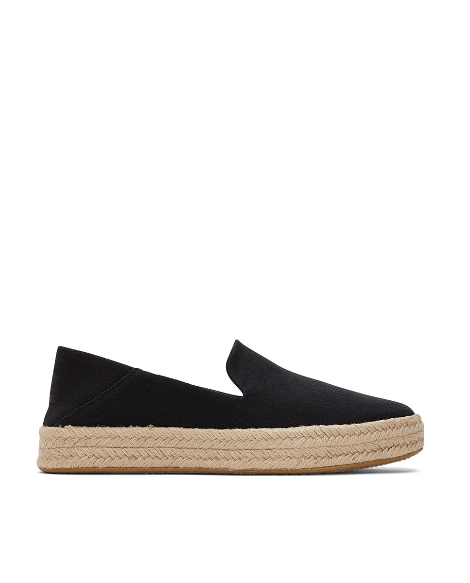 Alpargatas planas de mujer carolina de lona - Toms - Negro mate Negro mate-1