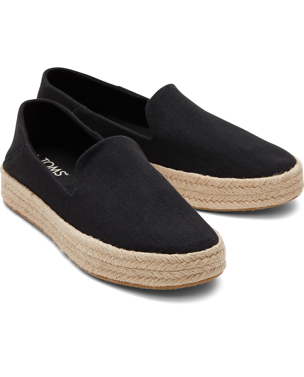 Alpargatas planas de mujer carolina de lona - Toms - Negro mate Negro mate-3