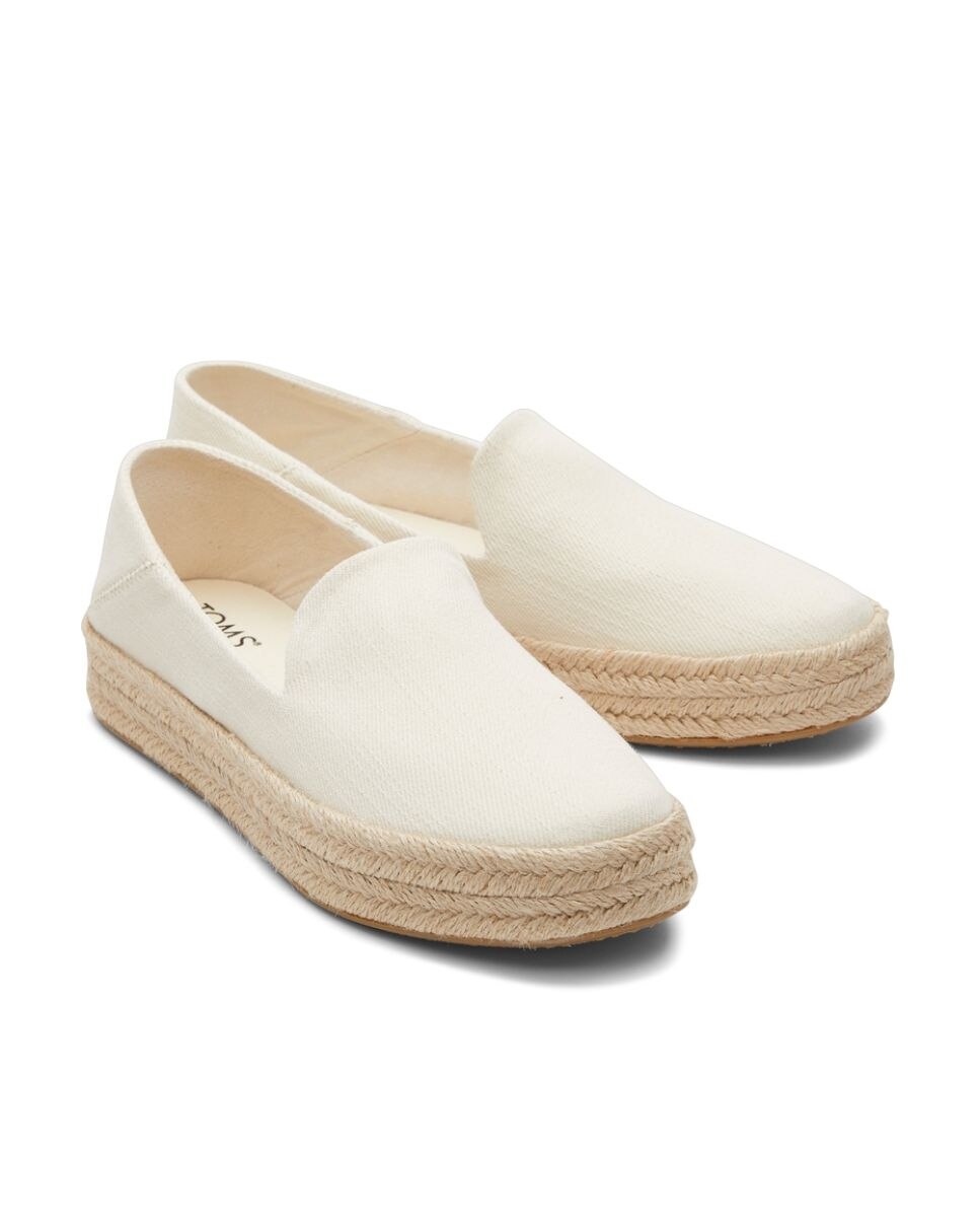 Alpargatas planas de mujer carolina toms en lona - Natural Natural-3