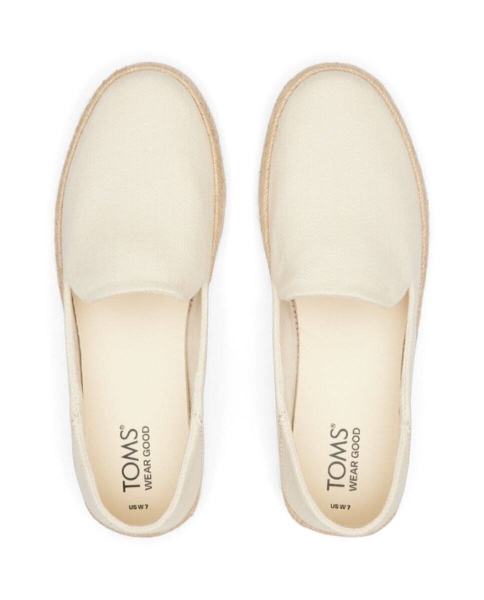 Alpargatas planas de mujer carolina toms en lona - Natural Natural-2