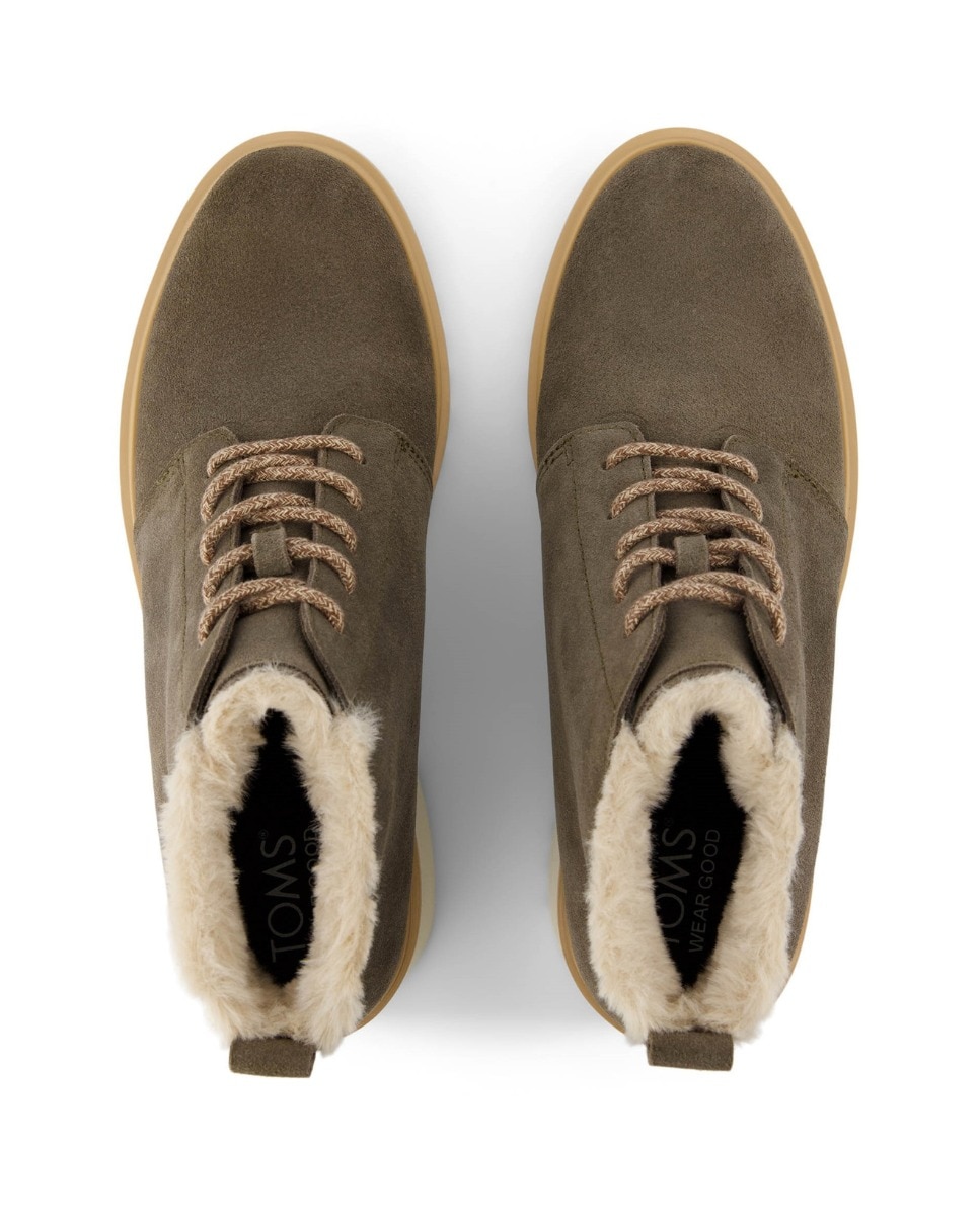 Botines básicos de mujer maude lace up toms en ante - Verde Verde-2