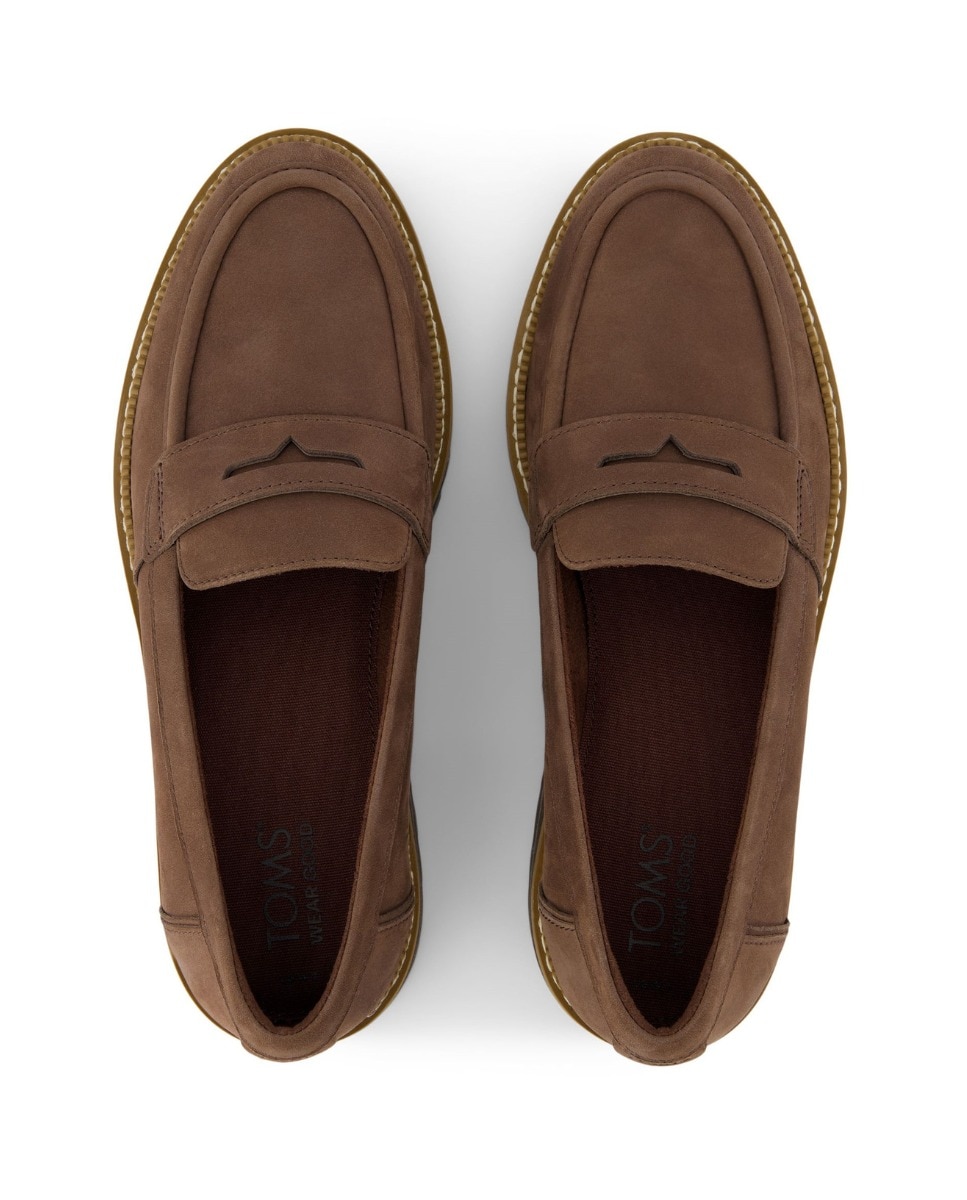 Mocasines con tacón de mujer cara de piel - Toms - Roble Roble-2