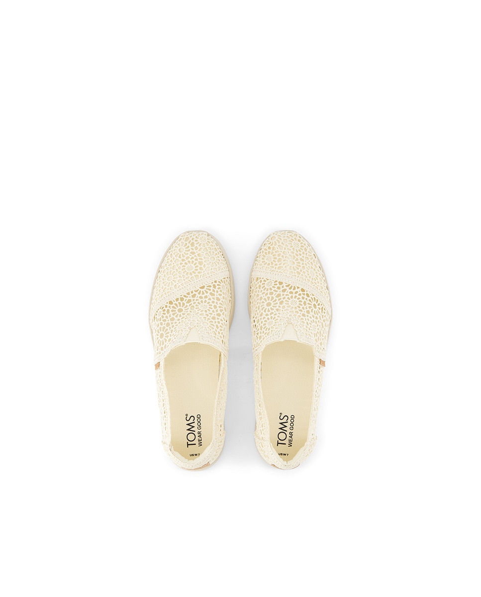 Alpargatas planas de mujer plus de crochet y lona - Toms - Natural Natural-2