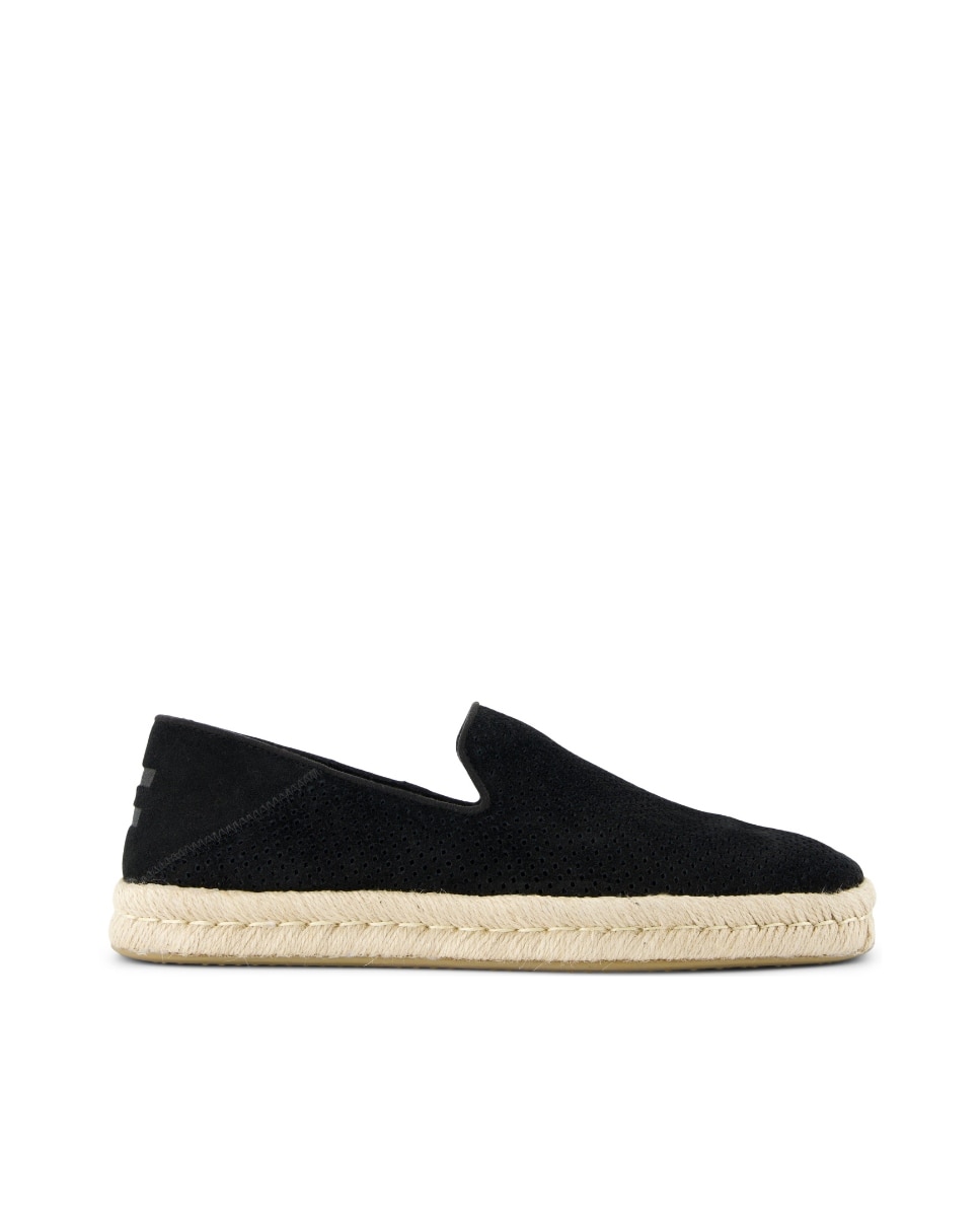 Alpargatas de hombre santiago toms en ante perforado - Negro Negro-1