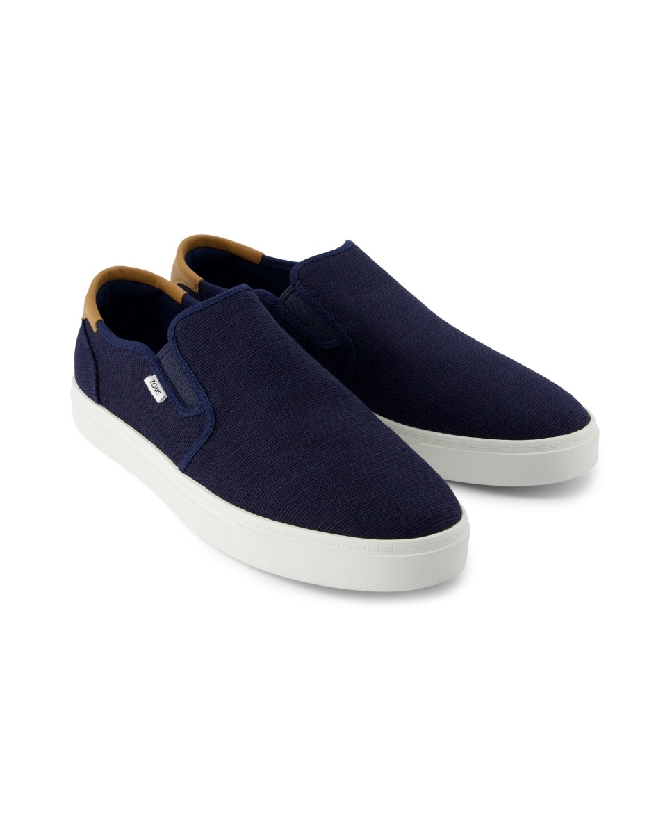 Zapatillas de hombre baja 2 de lona sin cordones - Toms - Azul Azul-2
