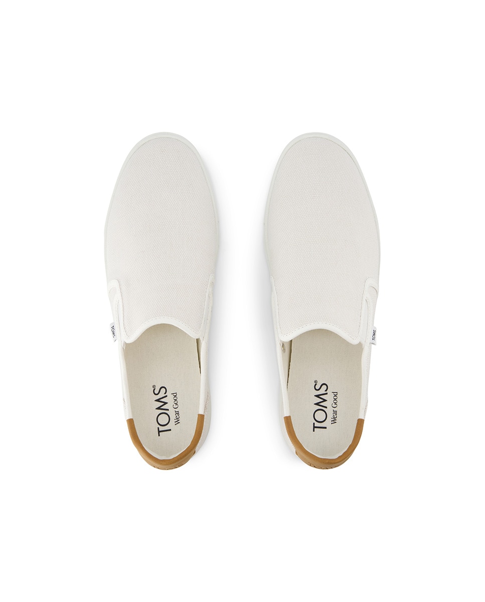 Zapatillas de hombre baja 2 de lona sin cordones - Toms - Blanco Blanco-2