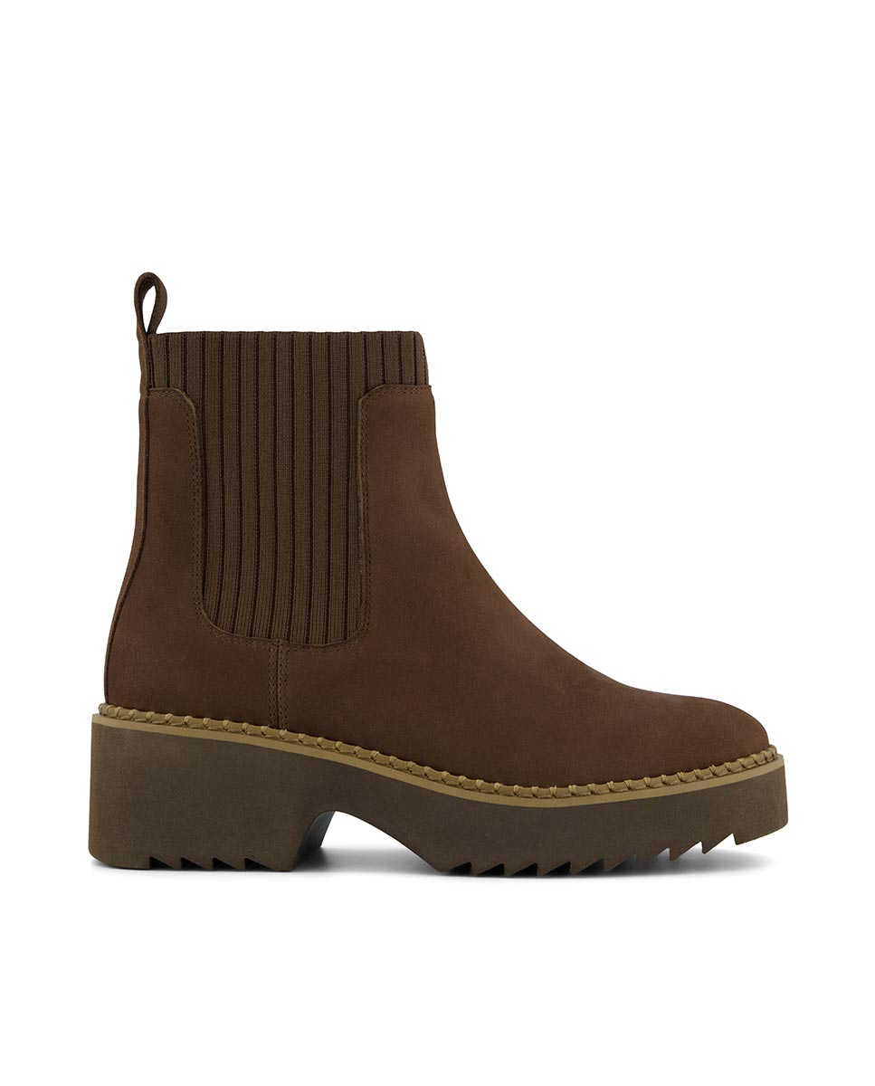 Imagen 0 de Botines elásticos para mujer millie toms en nobuck Marrón