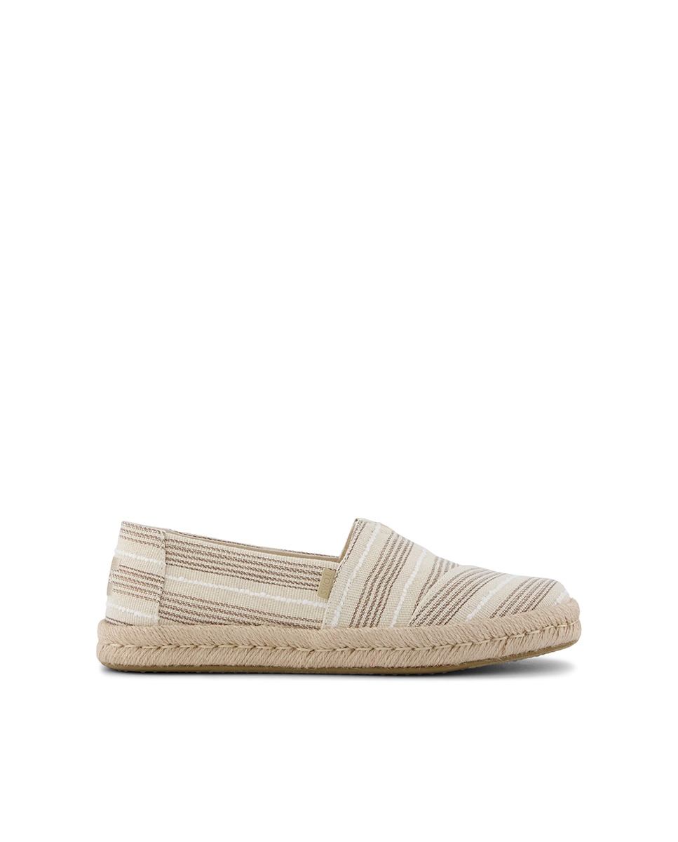Toms - Alpargatas planas de mujer rope 2 toms de lona a rayas.