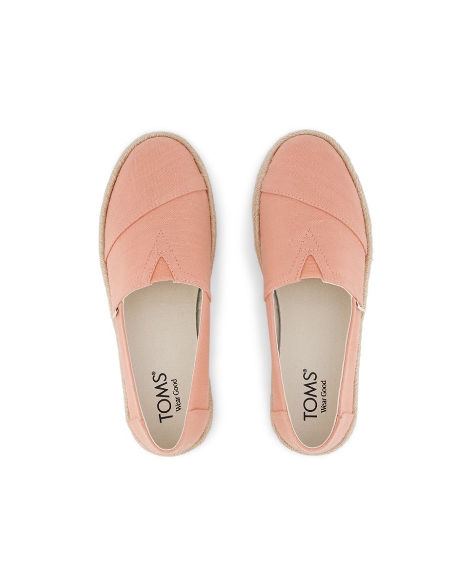 Alpargatas planas de mujer rope 2 toms de lona - Rosa Rosa-2