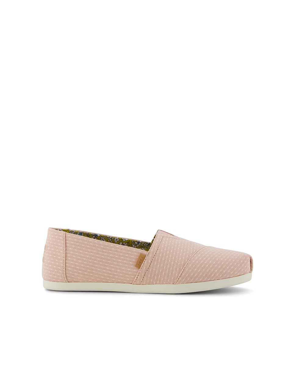 Imagen 0 de Alpargatas planas de mujer calassic toms de lona con estampado de puntos Rosa