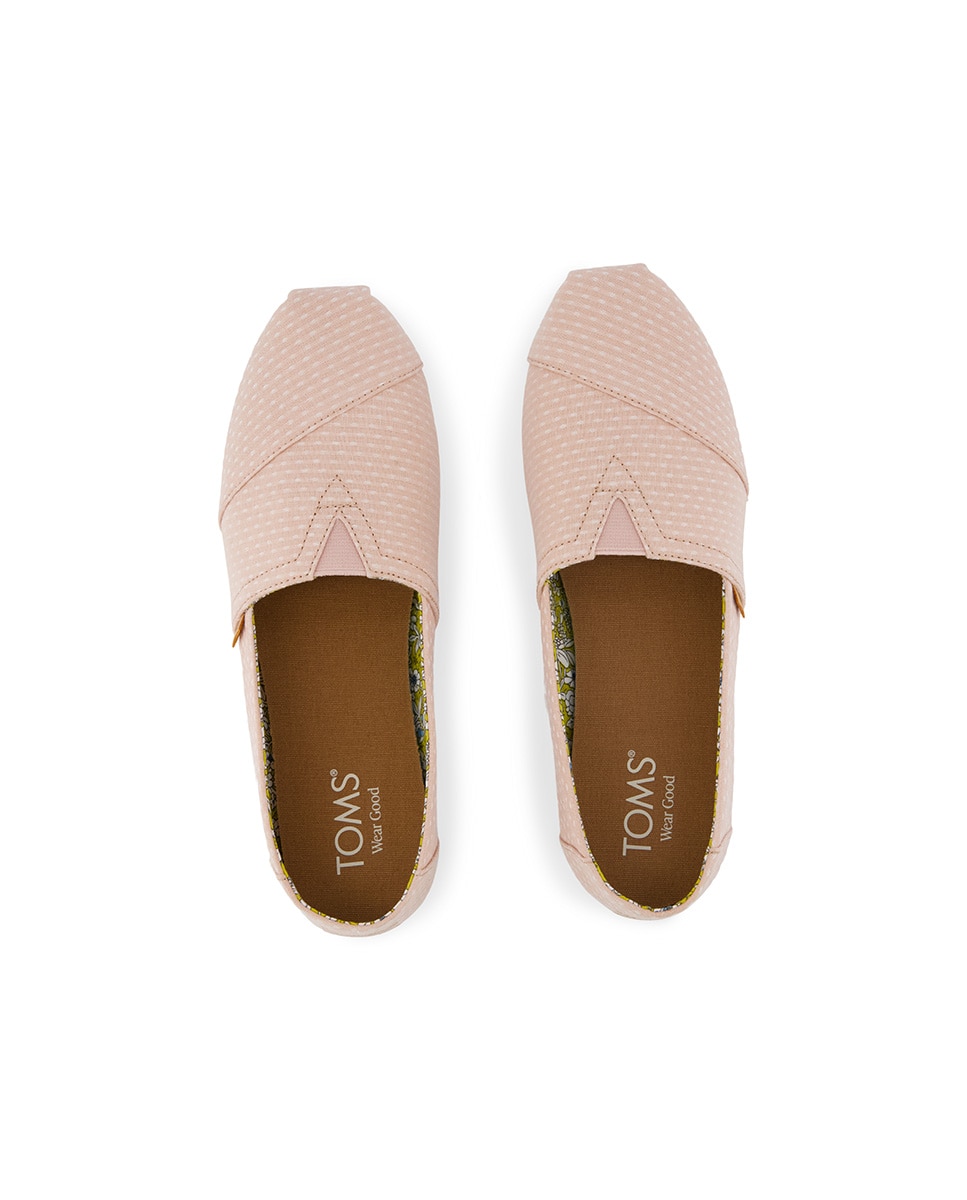 Alpargatas planas de mujer calassic toms de lona con estampado de puntos - Rosa Rosa-2