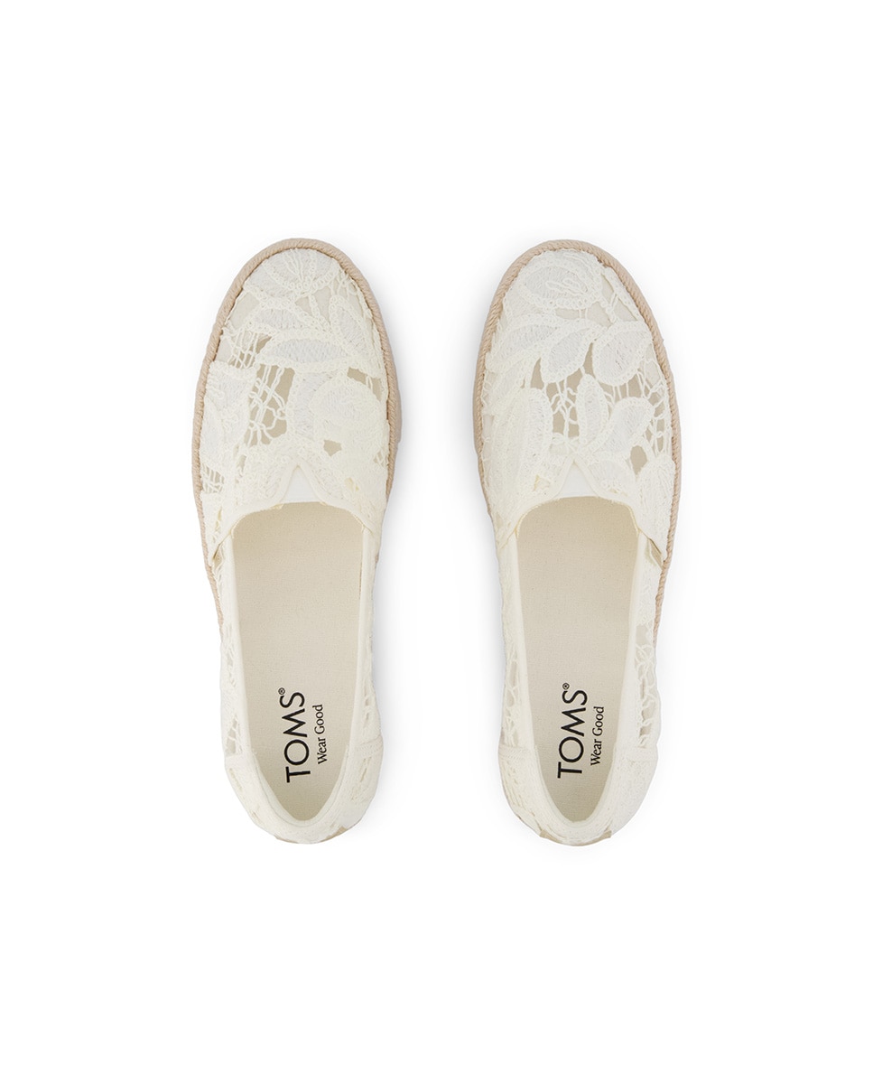 Alpargatas planas de mujer valencia de lona y crochet y plataforma - Toms - Natural Natural-2