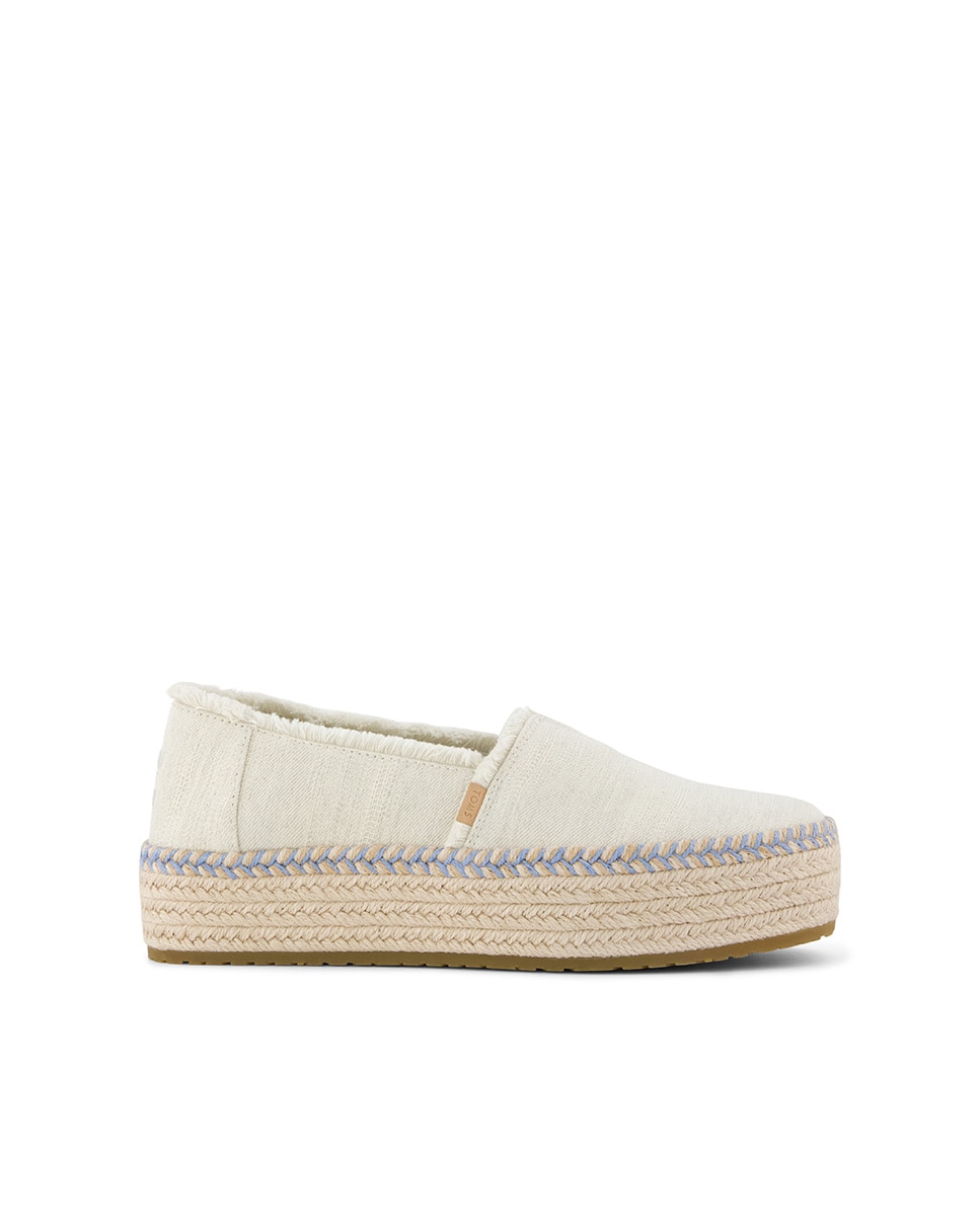 Toms - Alpargatas con plataforma para mujer valencia en denim texturizado.