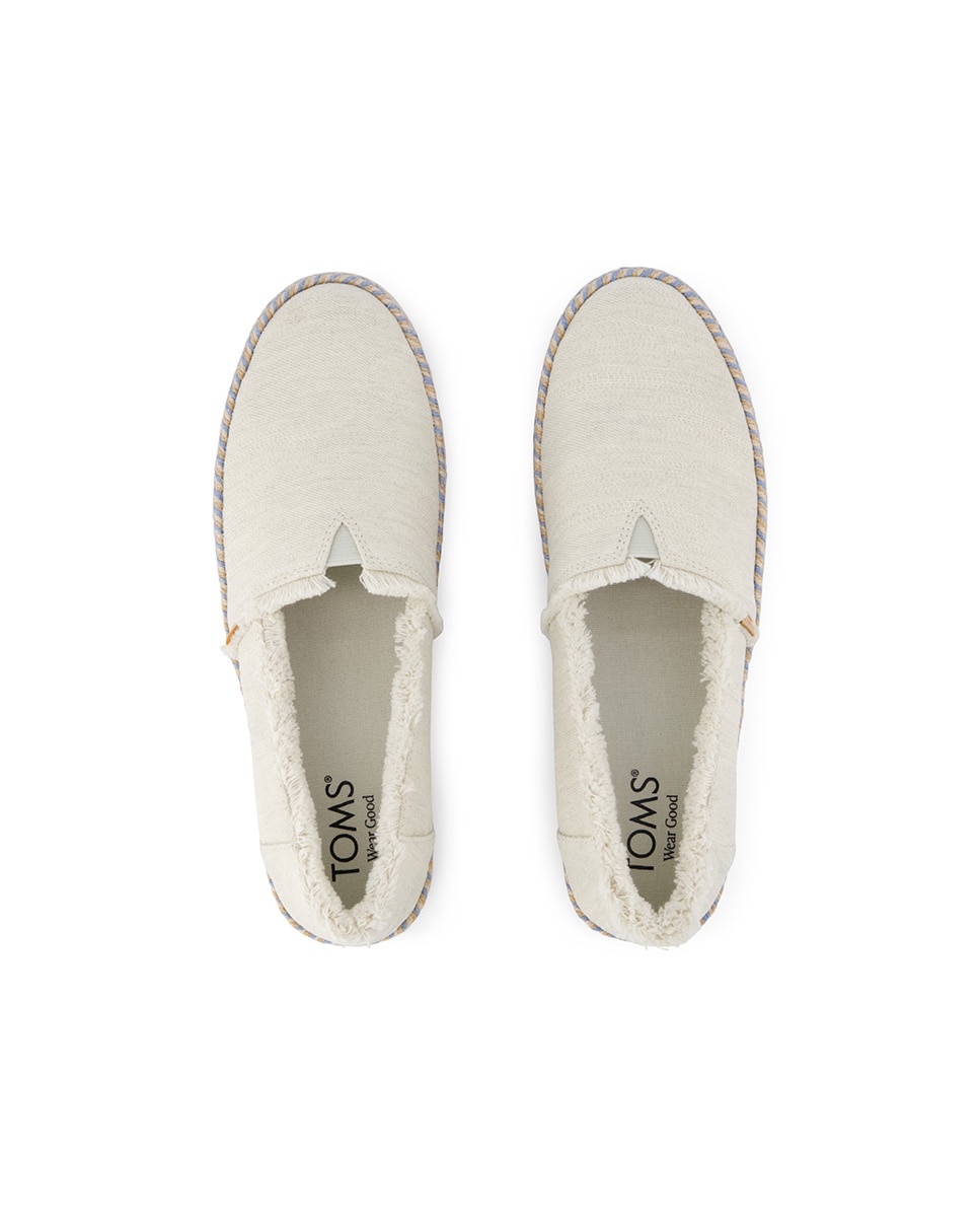 Alpargatas planas de mujer valencia de lona y plataforma - Toms - Blanco Blanco-2