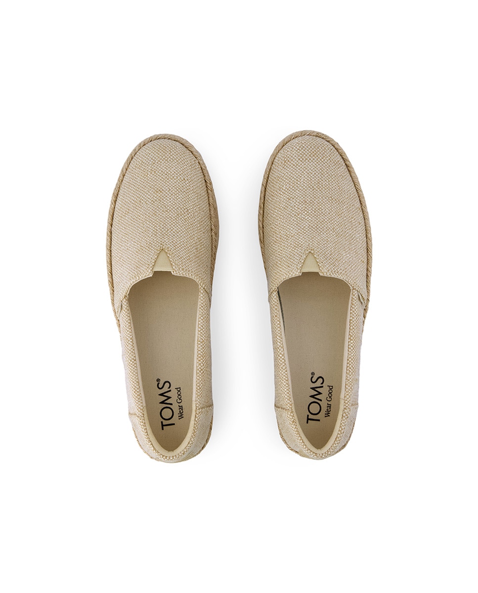 Alpargatas planas de mujer valencia de lona y plataforma - Toms - Oro Oro-2