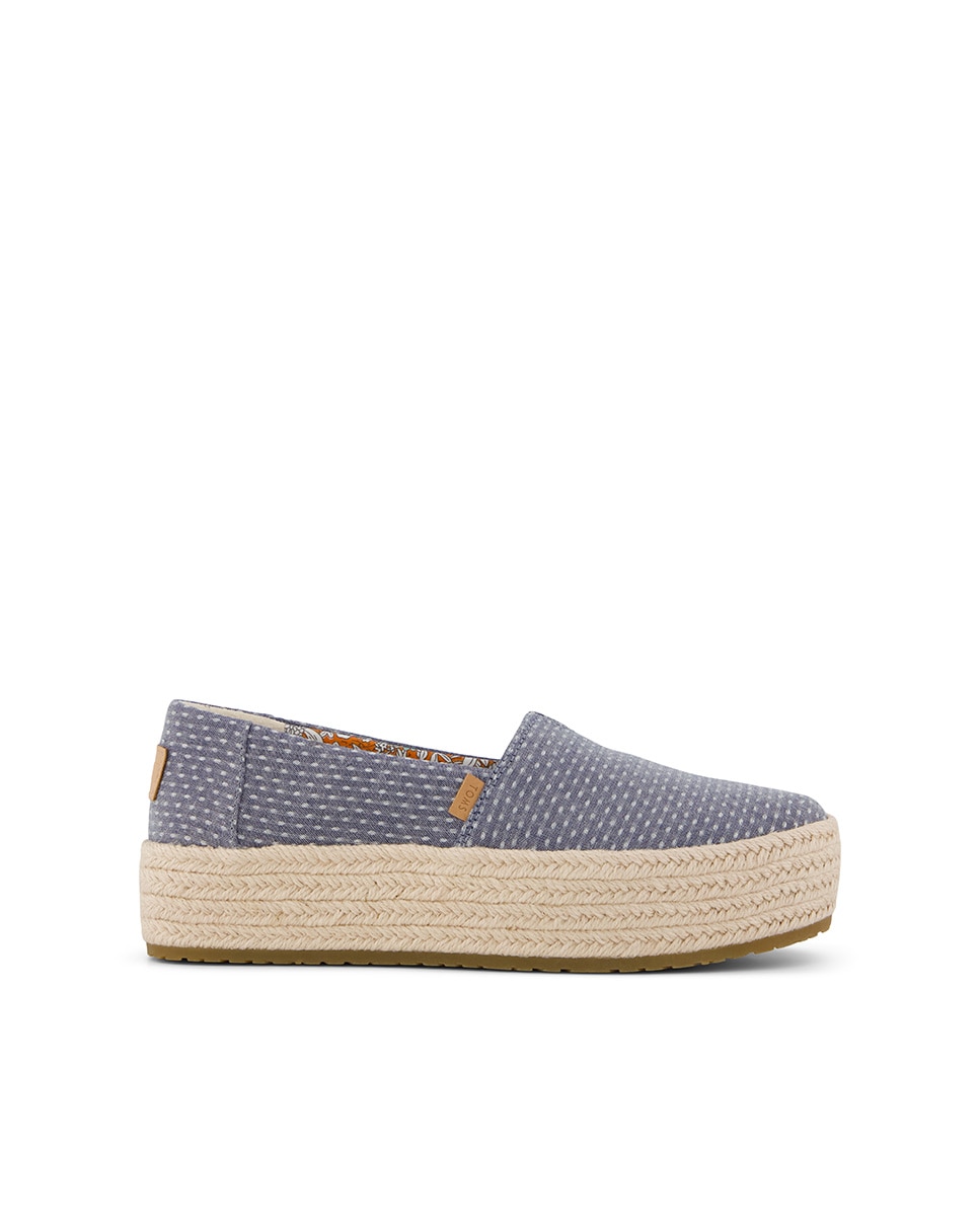 Alpargatas planas de mujer valencia de lona y plataforma - Toms - Azul grisáceo Azul grisáceo-1