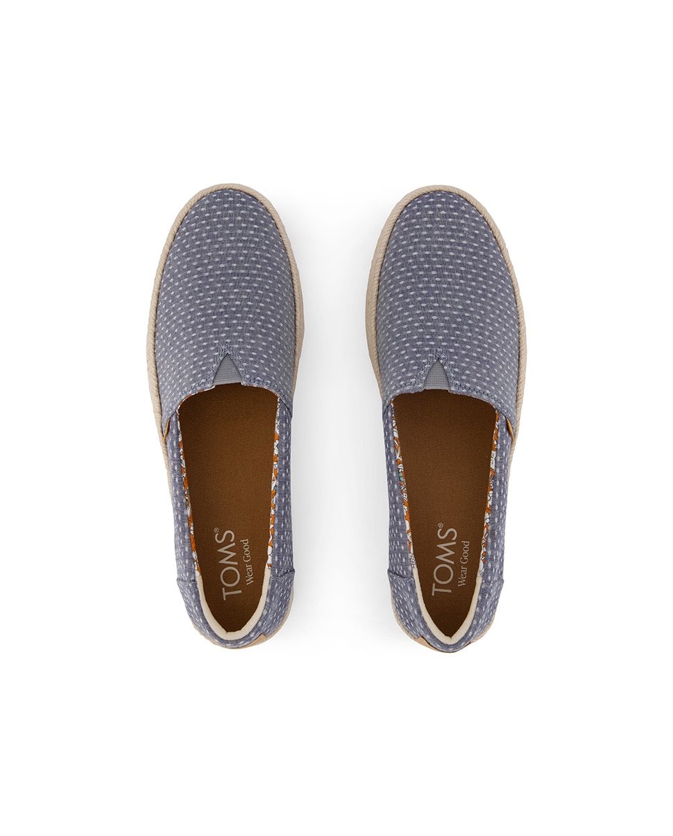 Alpargatas planas de mujer valencia de lona y plataforma - Toms - Azul grisáceo Azul grisáceo-2