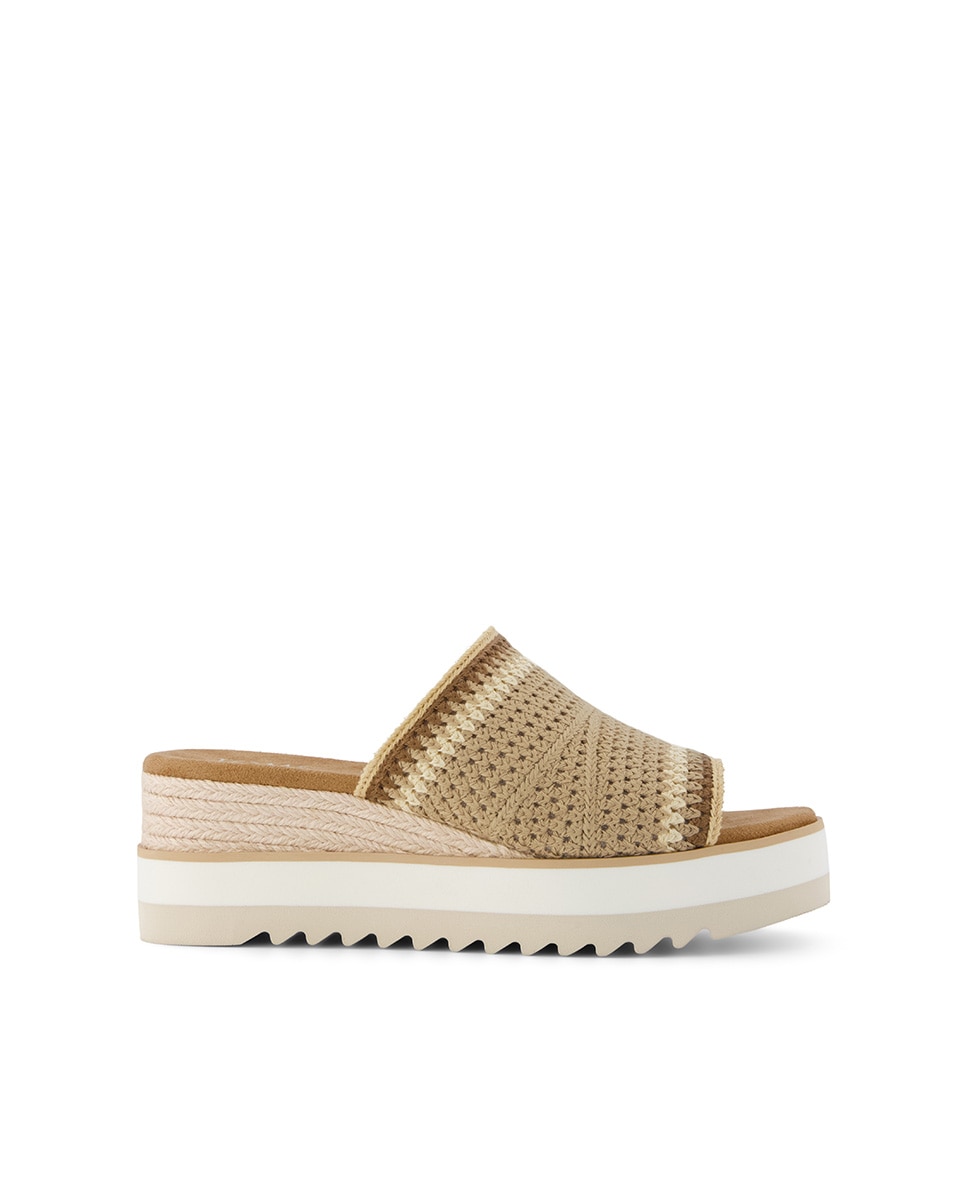 Sandalias de cuña de mujer diana mule de lona - Toms - Marrón Marrón-1