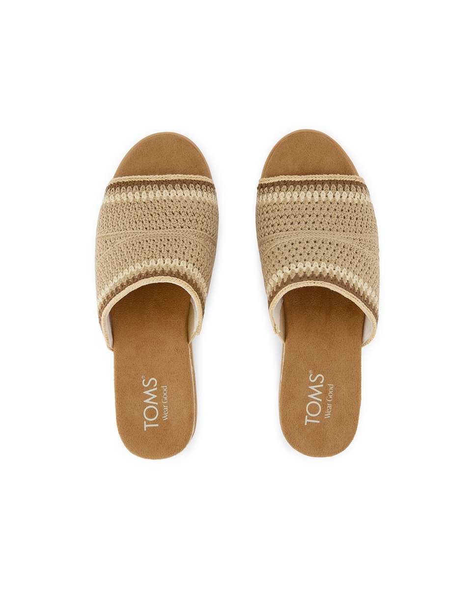 Sandalias de cuña de mujer diana mule de lona - Toms - Marrón Marrón-2