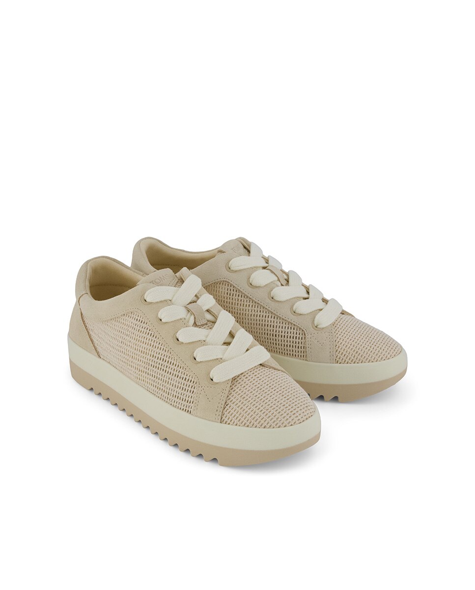 Zapatillas con plataforma para mujer rea toms en ante - Marrón Marrón-3